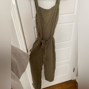 Army Green Jumpsuit with Fabric Belt